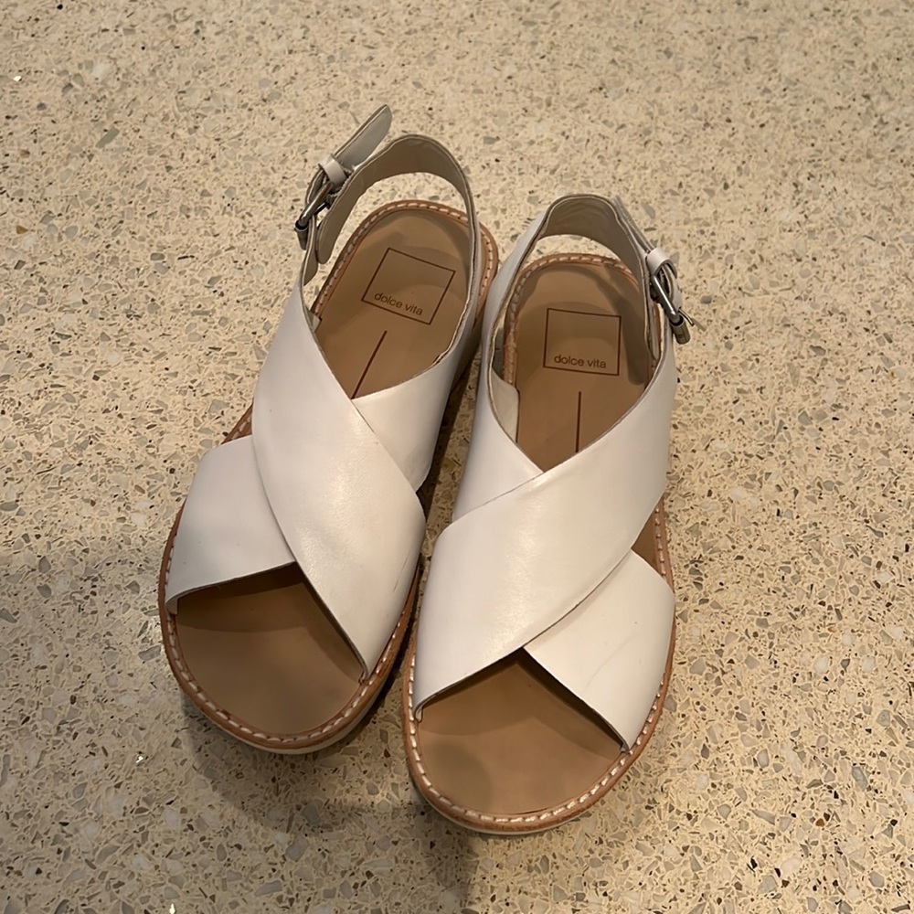 White dolce Villa platform sandals